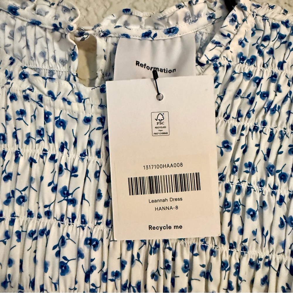 Reformation Leannah Dress Ivory - Size 8 - Picture 2 of 5